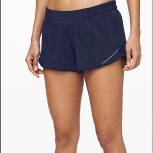 Navy blue lululemon Hotty hot shorts